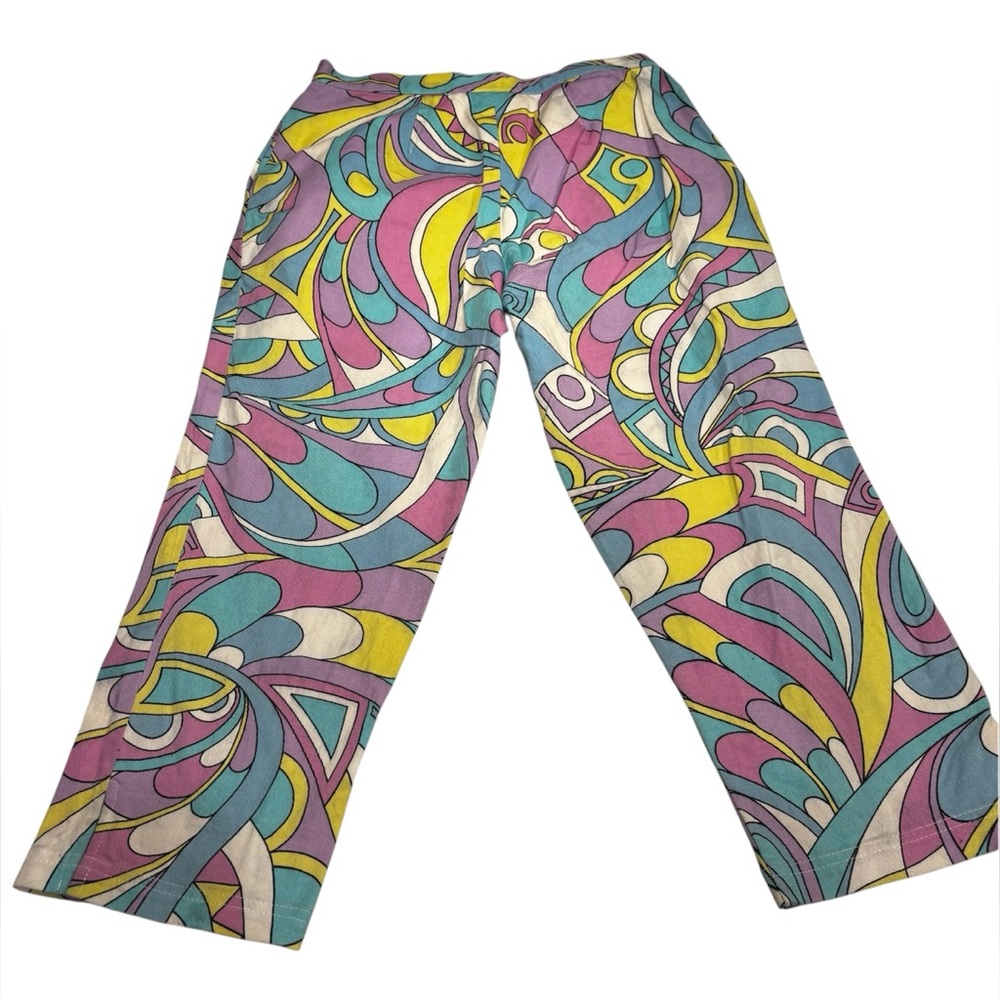 Vintage Cynthia Max Relax vibrant, psychedelic pattern pants‎ Size 6